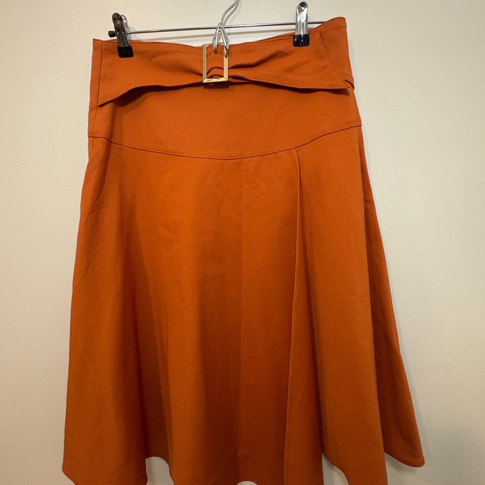 New York & Company Burnt Orange A-Line Skirt